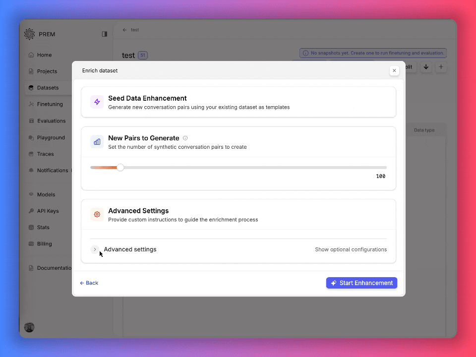 GIF of adjusting creativity and instructions