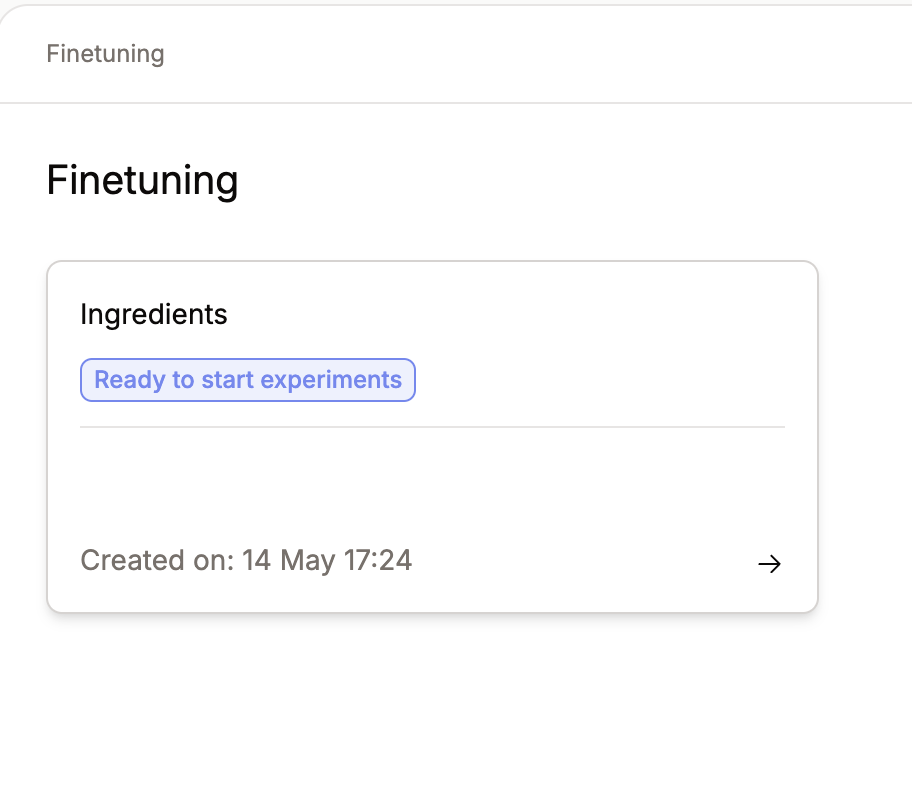 Image of the indicator on the fine-tuning job