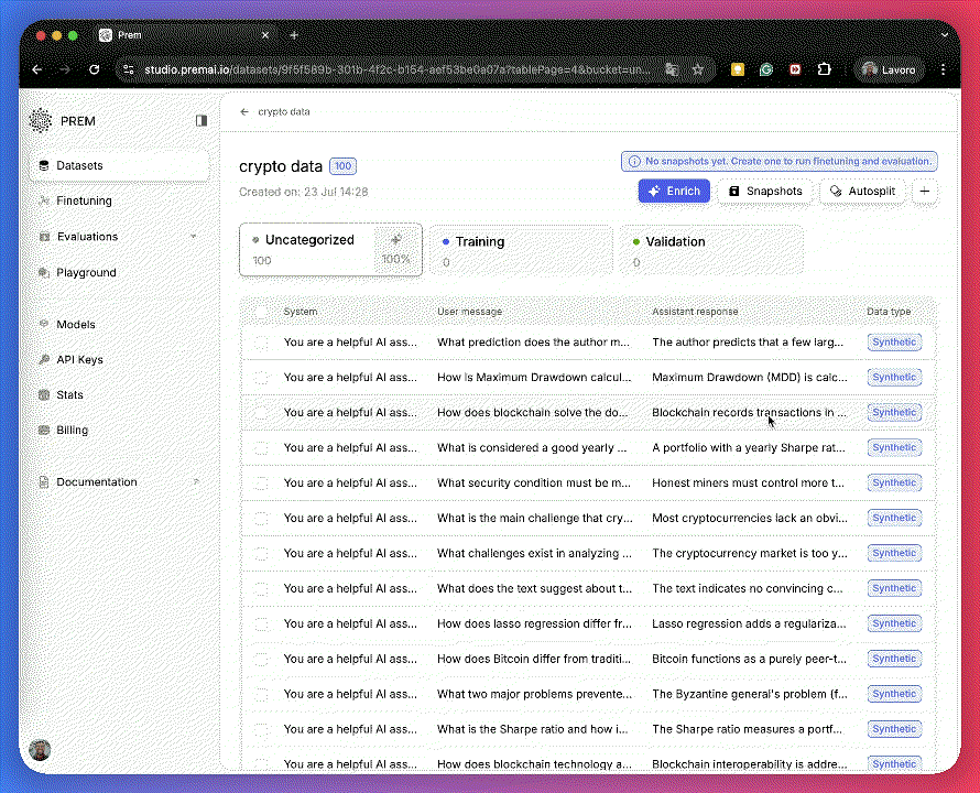 GIF of reviewing and editing the datapoints