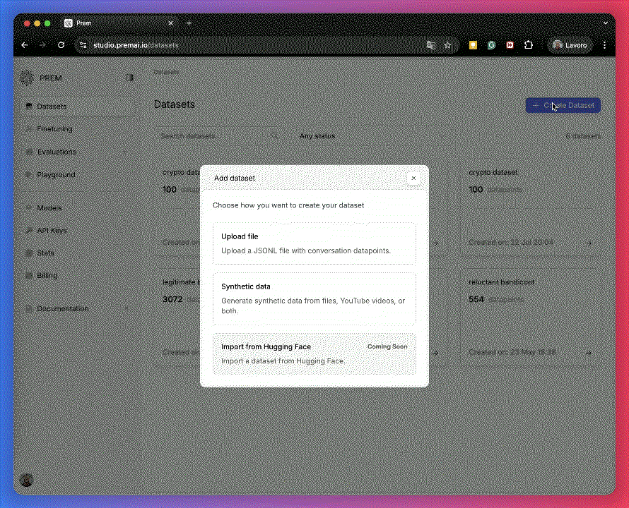 GIF of uploading input files