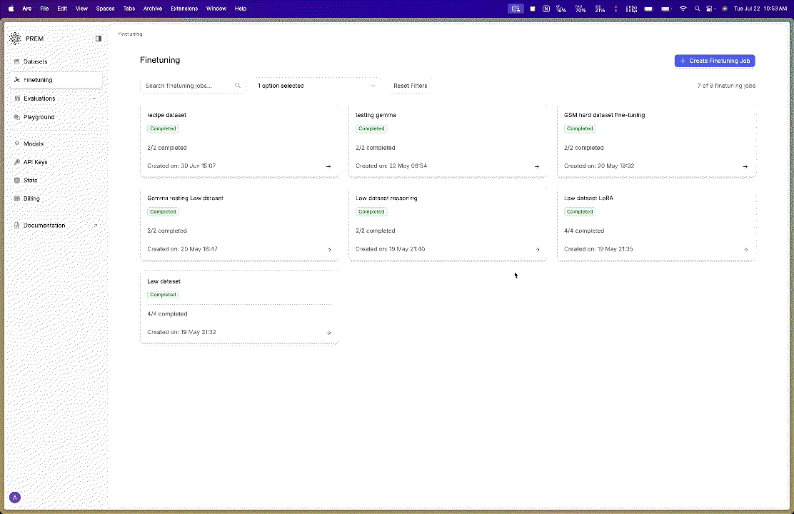 GIF of clicking to create a new FT Job